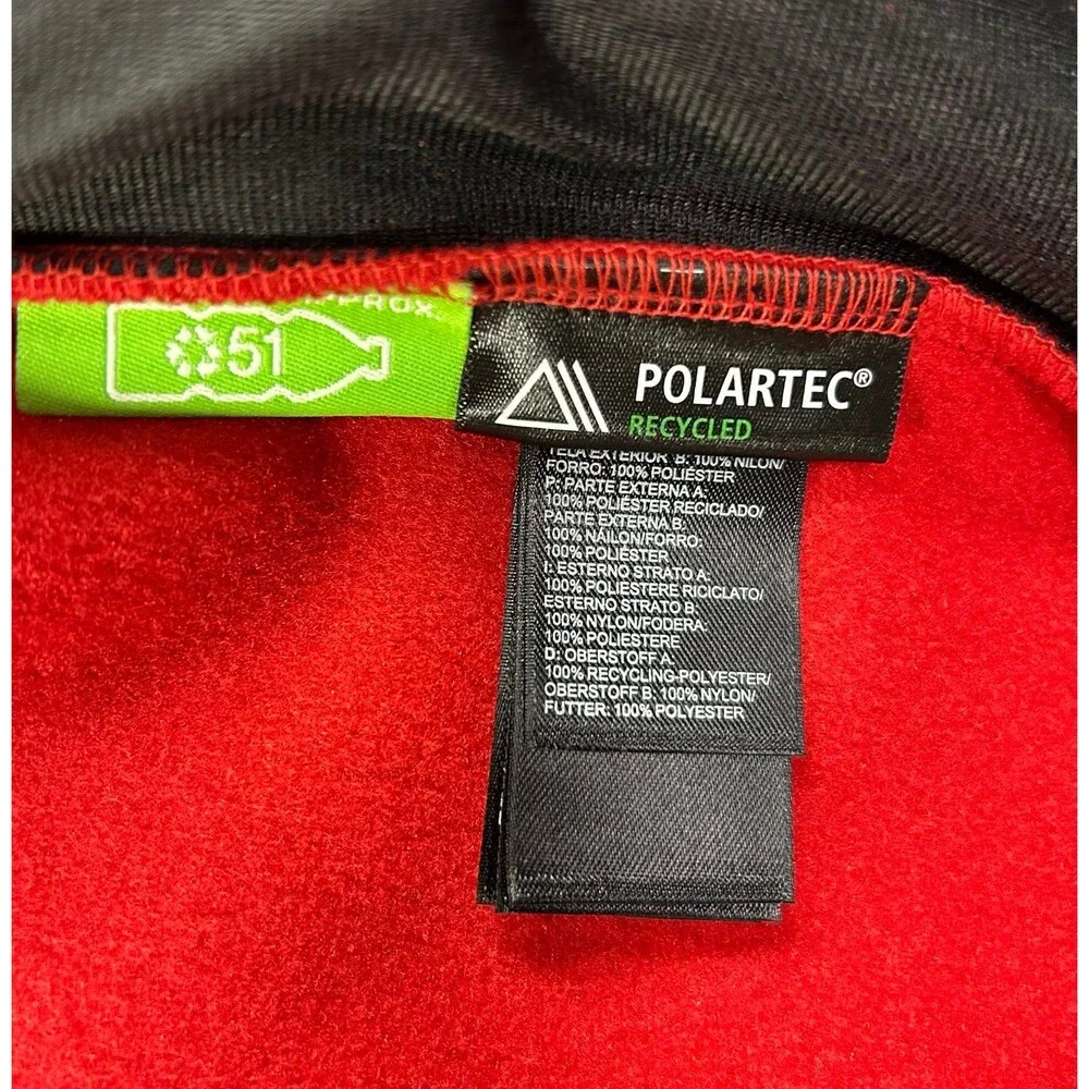 Vintage The North Face Men's Denali Hooded Red Full-Zip Fleece Jacket Size Small